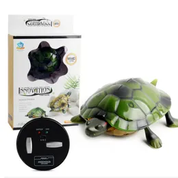 Electric RC Remote Control Robot Infrared Simulation Green Sea Turtle Life Crawl Funny Tricky Toys for Boys 231229