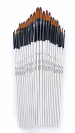 12 stücke Nylon Haar Holzgriff Aquarell Pinsel Pen-Set Für Lernen Diy Öl Acryl Malerei Kunst Pinsel Liefert make-up9687552