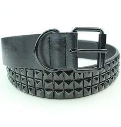 Svart mode Rhinestone Rivet Belt Menwomen039S Studded Belt Punk med Pin Buckle Y2008077267512