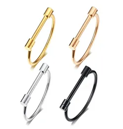 4 Color Cuff BangleShape Bar Screw Shackle Horseshoe Bracelet Stainless Steel Jewelry For Men Women Unisex Fashion Gifts25328951146