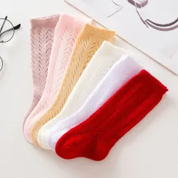 Children Knitted Cotton Long Tube Socks Knee High Toddler Princess Socks Baby Summer Hollow Out Infant Socks 3pair/6pcs BJ