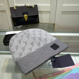 Yeni Moda Tasarımcı Beanie Hat Erkekler Marka Kış Örgü Bonnet Yüksek Kaliteli Klasik Klasik Günlük Ekose Jacquard Kadın Lüks Sıcak Kafatası Kapakları