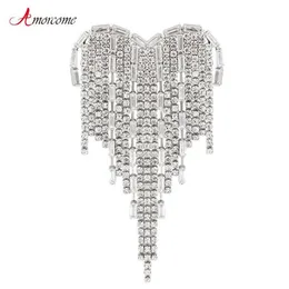 Amorcome Strass Hart Broches Voor Vrouwen Mode 2020 Designer Legering Broche Pins Badges Op Rugzak Bruiloft Jewelry3135