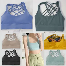 Lu lu Lemens Kadın Spor Hizalama Tank Top Cross Egzersiz Yoga Bra Lady Fitness Streç iç çamaşırı hızlı kuru toplanma yogas yelek vücut geliştirme seksi düz renk