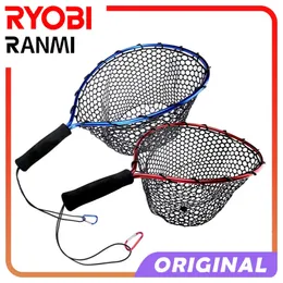 Ryobi ranmi rede de pesca flutuante de fibra de carbono, liberação de captura fantasma de borracha transparente com magnético 231229