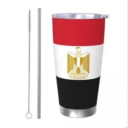 Tumblers airxemrbrae 이집트 플래그 텀블러 진공 절연 커피 컵 플라스크 학교 머그잔 유출 증명 20oz