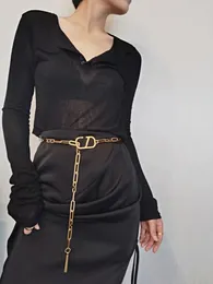 Women's decorative belt Metal Chain Belts Letter belt chain women waistband Fashion versatile Luxury waist chains woman designer belts Elegant skirt chatelaine