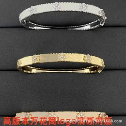 Bracciale di lusso di design Van Clover in oro 18 carati con cristalli scintillanti e diamanti Simbolo supremo di amore e protezione, un regalo perfetto per donne e ragazze Pkbx