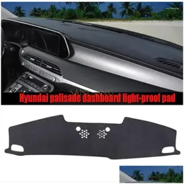 Capas de assento de carro Ers para 2023 Palisade Sun Protection Mat Painel de instrumentos antiderrapante interior calor insação pára-sol drop entrega autom dhrbg