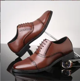 Zapatos de vestir de caballero, zapatos Brogues Oxford para hombre, zapatos de traje con cordones para hombre, zapatos clásicos de cuero de negocios para hombre, zapatos de boda