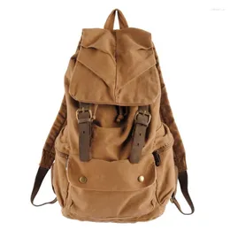 Zaino Moda Vintage In Pelle Militare Tela Borsa da scuola da uomo Zaini con coulisse Donna 2023 Bagpack Zaino maschile