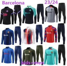 23 24 Barcelona TRACKSUIT barca SET adultos meninos Barca TRAINING SUIT 2023 2024 homens e crianças Barcelona treinos ANSU FATI PEDRI LEWANDOWSKI Camisetas de futebol