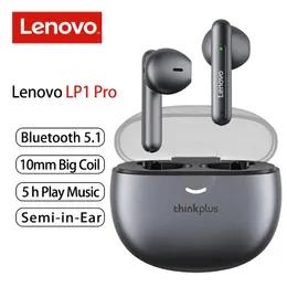 Fones de ouvido novos lenovo lenovo lp1 pro tws wireless fone de ouvido bluetooth 5.1 duplo estéreo esportivo de ruído fones de ouvido 250mAh de espera longa