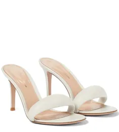 Pantoufle d'été sandale gianvito Rossi Bijoux 85mm mules en cuir talons peau de veau designer slip femme talons hauts robe de soirée de mariage pompes boîte 35-43