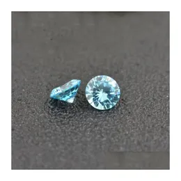 Diamanti sciolti 3,5 mm rotondi alta qualità 3A pietra acquamarina sintetica zirconi pietre portafortuna da gennaio a dicembre 12 colori CZ per Dhzio