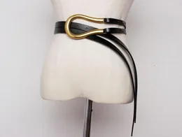 Bälten EWQ 2021 Vintage Personlighet Metal Arc Horseshoe Buckle Leather Corset Belt Kvinnlig klassisk midjeband Multicolor7549617
