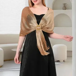 Scarves Ladies Shawl Retro Tassel Elegant Sparkling For Bride Bridesmaid Wedding Evening Dress Lightweight