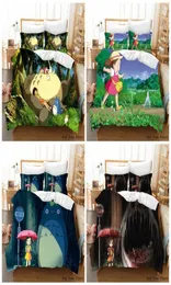 Bedding Sets 3D Printed Bed Line Duvet Cover Totoro Cartoon Set Single Double Full Size Kids Adult Japan Bedclothes Pillowcase 237595549
