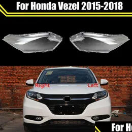 Bilbelysningstillbehör Ljuskappar för Honda Vezel Transparent lampskärm Lampskugga Främre strålkastare Glasskal Lens Case Drop D DHQB3