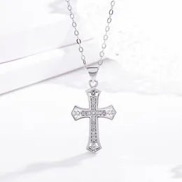 Anhänger Halsketten Kristall Diamant Jesus Kreuz Glauben Gold Halskette Ketten Für Frauen Männer Modeschmuck Will Und Sandy Drop Liefern Dh3Ib