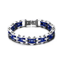 Titan Silikon Männer Motor Fahrrad Kette Armbänder Manschette Armbänder Punk Schmuck Männlich Brace spitze Motorräder Pulsera 8 Color266p