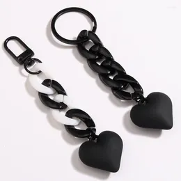 Porte-clés coeur à la main porte-clés acrylique en plastique lien chaîne porte-clés pour femmes clés de voiture porte-filles sac à main pendentif bijoux accessoires