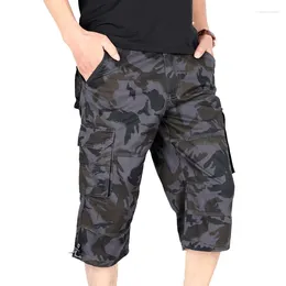 Mäns shorts zomercamouflage militaire Korte Broek Mannen Multi Pocket Casual Katoen Losse Hete Croped Lange Cargo