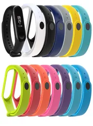 Ny färgglad silikonalternativ rem för Xiaomi Mi Band 3 Smart Wristband Ervanderingshandband Belt1620149