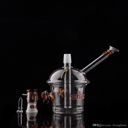 Newest Cheech Smoking Recycle Cyclone Dabs Pipes Starbuck Cup Small feet and Logo Tortoise Water Glass Pipes Bubbler Vaporizer4151513