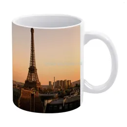 Kupalar Tower Coffee 330ml Yaratıcı Seyahat Kupa ve Kupa Ofis İçecek Tazza Tazza Paris At Tarihi Fransa Şarap Romance Roug