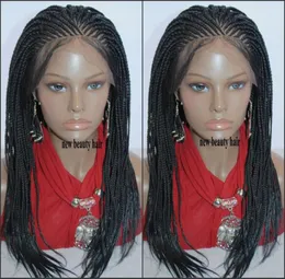 Wigs Free Part cornrow Braided wigs 180density full lace front Braids Wig Synthetic Glueless box braids Wig Baby Hair for africa americ