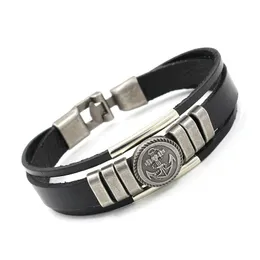 Charm Armbanden Mtilayer Wrap Leer Oude Anker Armband Zwart Bruin Polsband Bangle Manchet Voor Vrouwen Mannen Mode-sieraden Zal Een Dhtqw