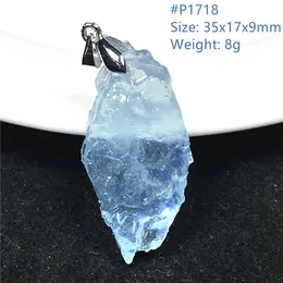 Pingentes de pedra natural crua aquamarine, joias para mulheres, mulheres, homens, cura, sorte, presente, contas de cristal reiki, joias de tira de pedra