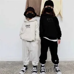 Esshoodies moletons bebê crianças conjuntos de roupas designer manga longa hoodies e calças conjunto meninos meninas luxo tracksuits crianças outfit sportsuits e e2ha