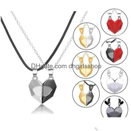 Pendant Necklaces Creative Couple Necklace A Pair Of Fashion Stitched Heart Valentines Day Gift 8 Styles Drop Delivery Jewelry Pendan Dhx4D
