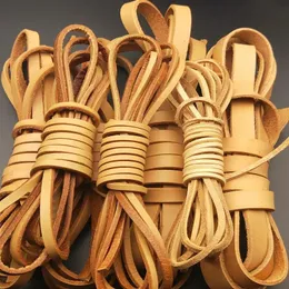 Armband 2/3/4/5/6/8/10/12/15/20mm Platt äkta ko läder sladdarmband halsbandsmycken fynd läder rep sträng för DIY tillverkning