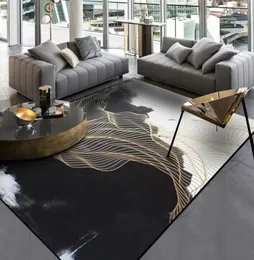 Preto branco sala de estar tapetes pintura paisagem tapete linho ouro corredor quarto cabeceira antiderrapante cozinha carpets4972072