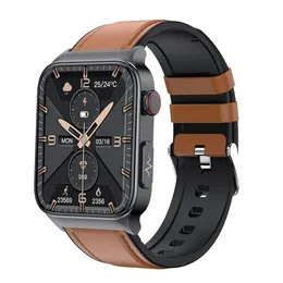 الساعات E500 شاشة كبيرة English Smart Watch Mobile Connect مع iOS 1.83 بوصة غير موسعة ساعة ECG PPG درجة حرارة الجسم الأكسجين الدم