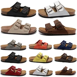 Bostoncork Birkinns Slippers نباتي حزام Khaki Flat Sandals مصمم أحذية أزياء جلود شريحة مفضلة الشاطئ السدادات للنساء رجال أريزوناس