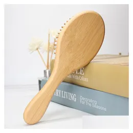 Party Favor Hair Brushes Care Styling Tools Productswood Airbag Mas Carbonized Solid Wood Bamboo Cushion Antistatic Brush Comb Drop Dhykm