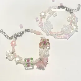Charm Bracelets Romantic World Homemade Beaded Bracelet Pink Cute Starfish Bow Convallaria Girl Drop Delivery Otwbd