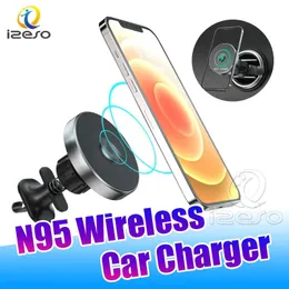 Chargeurs Magsafe – chargeur de voiture sans fil 15W, support magnétique adsorbable pour téléphone, support d'aération, chargeur rapide sans fil pour iPhone 12 Pro