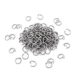 Halsband 1000pcs 4/5/6/7/8/9/10mm 304 Rostfritt stål Jumpringar Öppna hoppringar Metallsmycken Fynd Tillbehör DIY Tillverkande leveranser