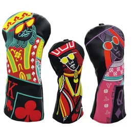 Rei e monarca Golf Woods Headcovers Capas para Driver Fairway Híbrido 135H Clubes Set Heads PU Couro Unissex 231229