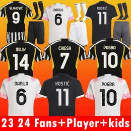 Fans Spieler Fußballtrikot 23 24 Home Away MILIK DI MARIA VLAHOVIC KEAN POGBA CHIESA McKENNIE LOCATELLI Fußballtrikot 2023 2024 Kits Herren und Kinder Unifor JUvEntUs