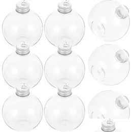 Vases 10 Pcs Christmas Spherical Bottle Water Bottles Drink Supply Iced Coffee Candy Jar Mti-Function Milk Portable Clear The Pet Dr Dhj4F