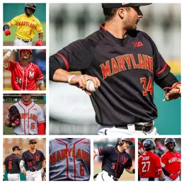 Passen Sie das Meade Johnson Maryland College Baseball-Trikot an. Trägt den benutzerdefinierten NCAA Trystan Sarcone Alex Calarco Garrett, den Franzosen Omar Melendez, Riley DeCandido