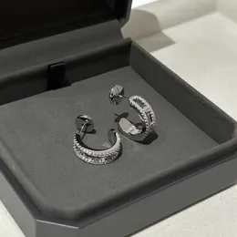 Lüks Cazibe Küpe Top S935 STERLING Silver Uno Move Marka Tasarımcısı Hollow Move Üç Zirkon Yarım Çember Döngü Küpeleri Kadın Mücevher Partisi Hediye