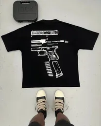 남성용 T 셔츠 대형 Tshirt 고딕 한 짧은 소매 셔츠 남성 Harajuku Hip Hop in We Trust 그래픽 프린트 라운드 넥면 꼭대기