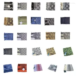 Scarves Jacquard Pattern Arab Scarf Tactically Kerchief Multi Purpose Head Wrap Hiphop Square Turban For Male Po Props